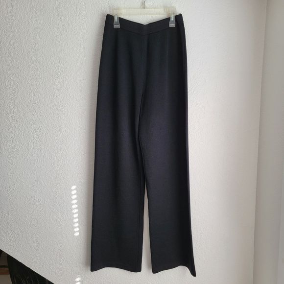 St. John's Evening by Marie Gray Basics Black Knit Wide Leg High Rise Pants - Picture 1 of 7